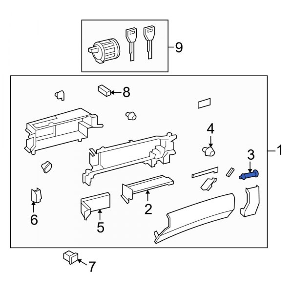 Glove Box Door Hinge Pin