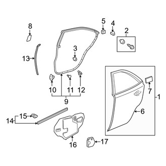 Lexus OE - Rear Door - Door & Components
