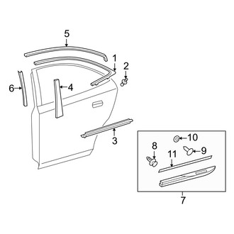 Lexus OE - Rear Door - Exterior Trim