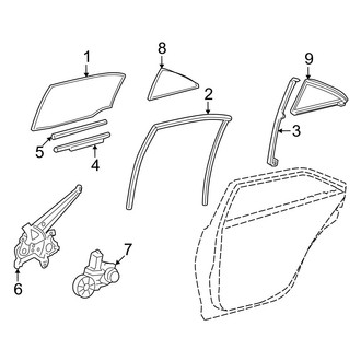 Lexus OE - Rear Door - Glass & Hardware