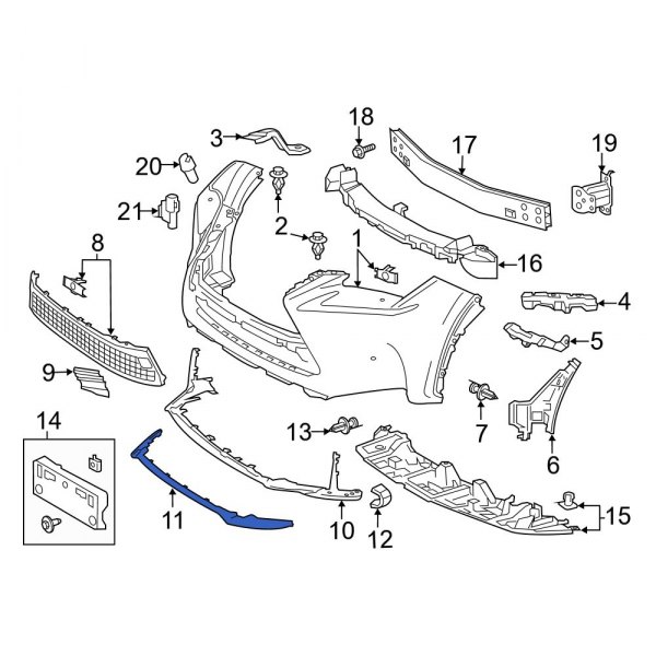 Lexus OE 5241278010 Front Upper Bumper Guard