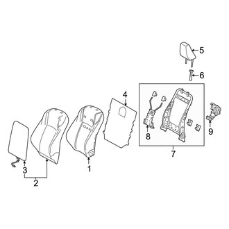 Lexus OE - Seats & Tracks - Passenger Seat Components (Seat Back Components), (Base)