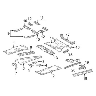 Lexus OE - Pillars, Rocker & Floor - Floor & Rails