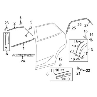 Lexus OE - Rear Door - Exterior Trim