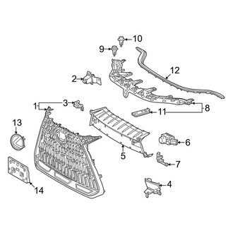 Lexus OE - Front Bumper & Grille - Grille & Components (Base)
