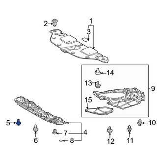 Lexus OE - Radiator Support Splash Shield Bolt