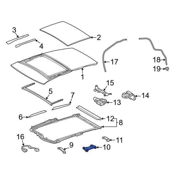 Sunroof Guide Rail Bracket