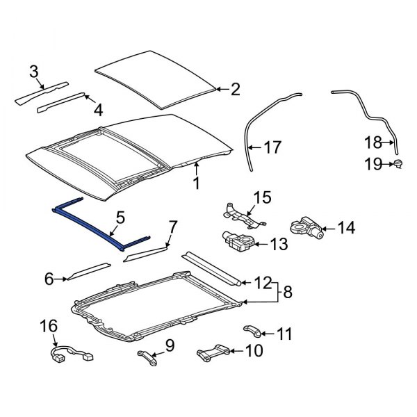Lexus OE 6320178070 Sunroof Deflector