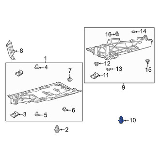 Lexus OE - Floor Pan Splash Shield Clip