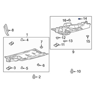 Lexus OE - Floor Pan Splash Shield Clip
