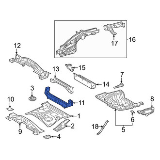 Lexus OE - Rear Lower Center Floor Pan Crossmember