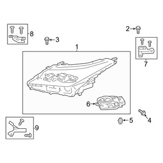 Lexus OE - Front Lamps - Headlamp Components (Triple Beam)