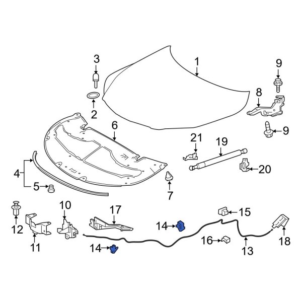 Hood Release Cable Clip