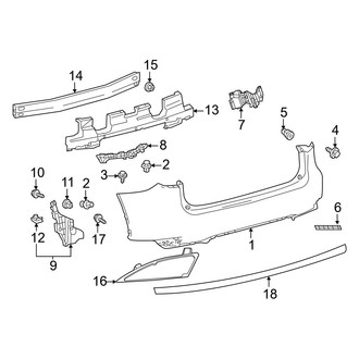 Lexus OE - Rear Bumper - Bumper & Components (Upper Components)