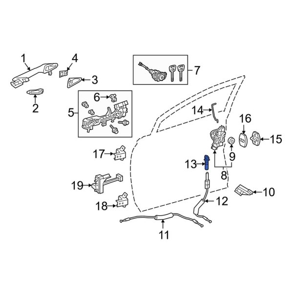 Lexus OE 697610E030 Front Door Lock Knob Bezel