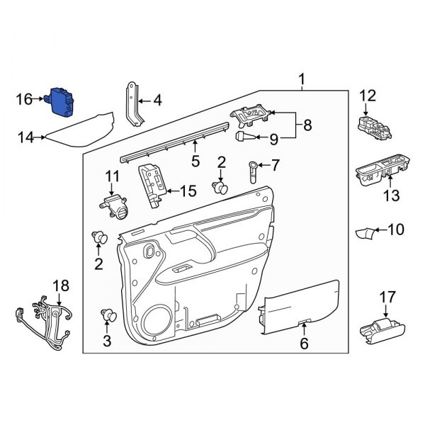 Lexus OE 894300E111 Front Left Power Window Control Module