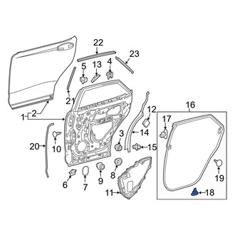 Lexus OE - Outer Hatch Seal Clip