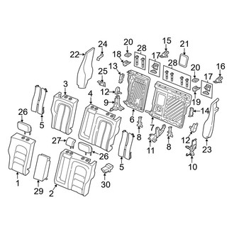 Lincoln OE - Seats & Tracks - Rear Seat Components (60/40 Seat, Seat Back)