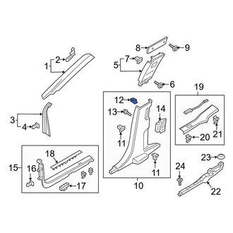 Lincoln OE - Center Liftgate Trim Panel Clip