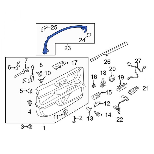 Lincoln OE GD9Z5400014AB Front Left Door Window Molding