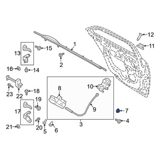 Lincoln OE - Door Latch Assembly Nut