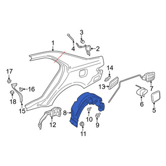 Lincoln OE - Rear Left Quarter Panel Splash Shield