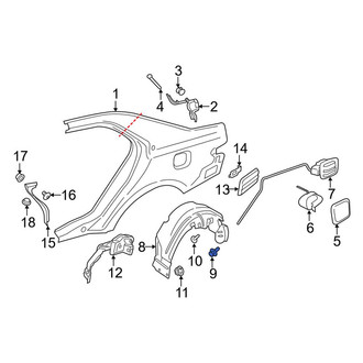 Lincoln OE - Rear Quarter Panel Splash Shield Clip