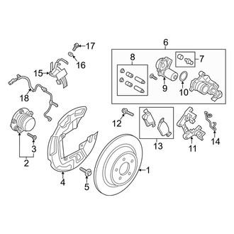 Lincoln OE - Rear Suspension - Brake Components (AWD)