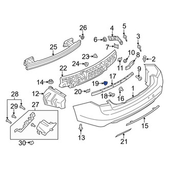 Lincoln OE - Bumper Cover Support Rail Nut