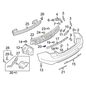 Lincoln OE - Bumper Cover Support Rail Clip