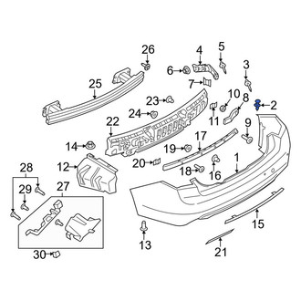 Lincoln OE - Bumper Cover Retainer