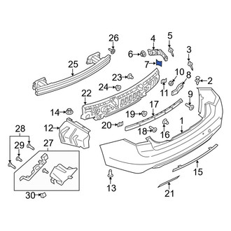 Lincoln OE - Bumper Cover Support Rail Clip
