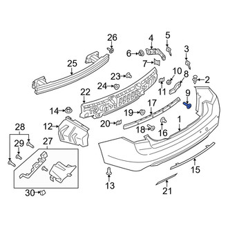 Lincoln OE - Rear Bumper Cover Support Rail Screw