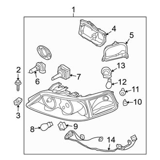 Lincoln OE - Front Lamps - Headlamp Components (W/O High Intensity, Lamp), (Sedan)