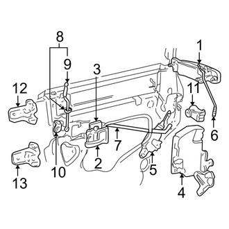 Lincoln OE - Rear Door - Lock & Hardware (W/O Long Wheelbase), (Signature Limited)