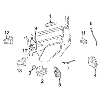Lincoln OE - Rear Door - Lock & Hardware (With Long Wheelbase), (Executive L / Signature L)