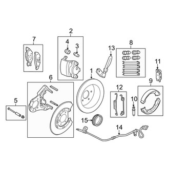 Lincoln OE - Rear Suspension - Brake Components (Sedan)