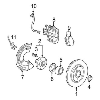 Lincoln OE - Rear Suspension - Brake Components (Base / LSE)