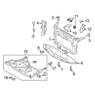 Lincoln OE - Radiator Support Splash Shield Clip