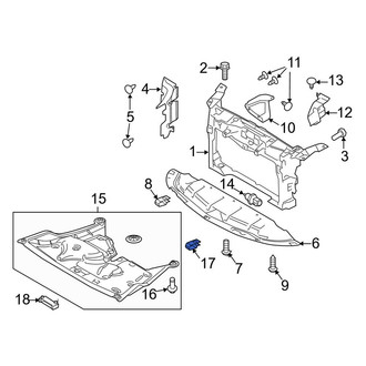 Lincoln OE - Radiator Support Splash Shield Nut