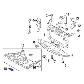 Lincoln OE - Radiator Support Splash Shield Clip