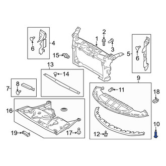 Lincoln OE - Radiator Support Air Deflector Bolt