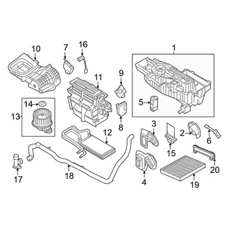 Lincoln OE - Air Conditioner & Heater - Evaporator & Heater Components