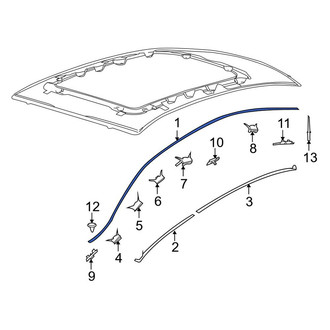 Lincoln OE - Left Roof Drip Molding