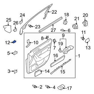 Lincoln OE - Front Inner Interior Door Handle Nut