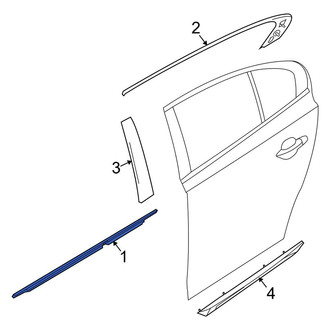 Lincoln OE - Rear Left Outer Door Window Belt Weatherstrip
