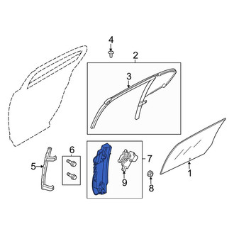 Lincoln OE - Rear Right Window Motor and Regulator Assembly