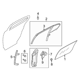 Lincoln OE - Rear Door - Glass & Hardware