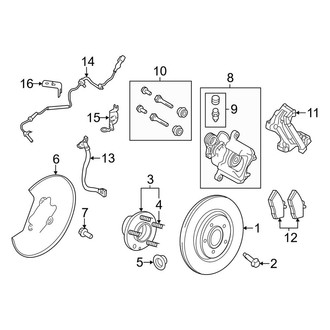Lincoln OE - Rear Suspension - Brake Components (AWD)