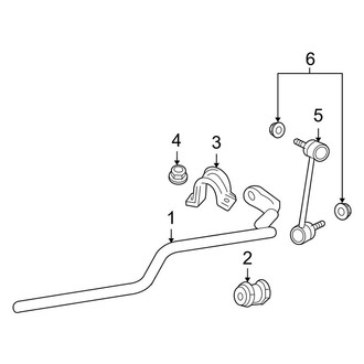 Lincoln OE - Front Suspension - Stabilizer Bar & Components